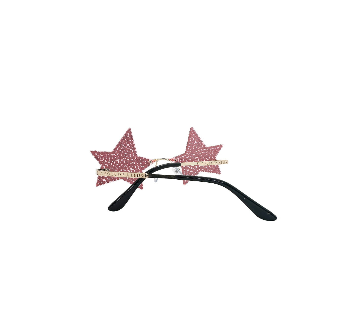 STAR GIRL - Retro Pink Swarovski Embellished Star Shaped Sunglasses. Pink Swarovski Crystals