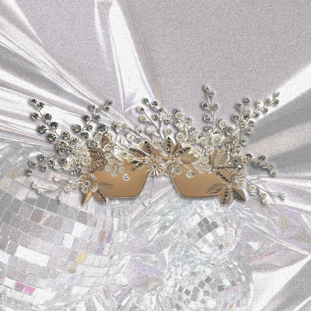 ENCHANTED MEADOW -  Extravagant Crystal Flower Embellished Sunglasses, Handmade in Melbourne, Australia